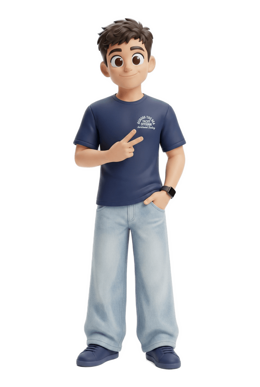 Figura DREAM de un chico con camiseta azul